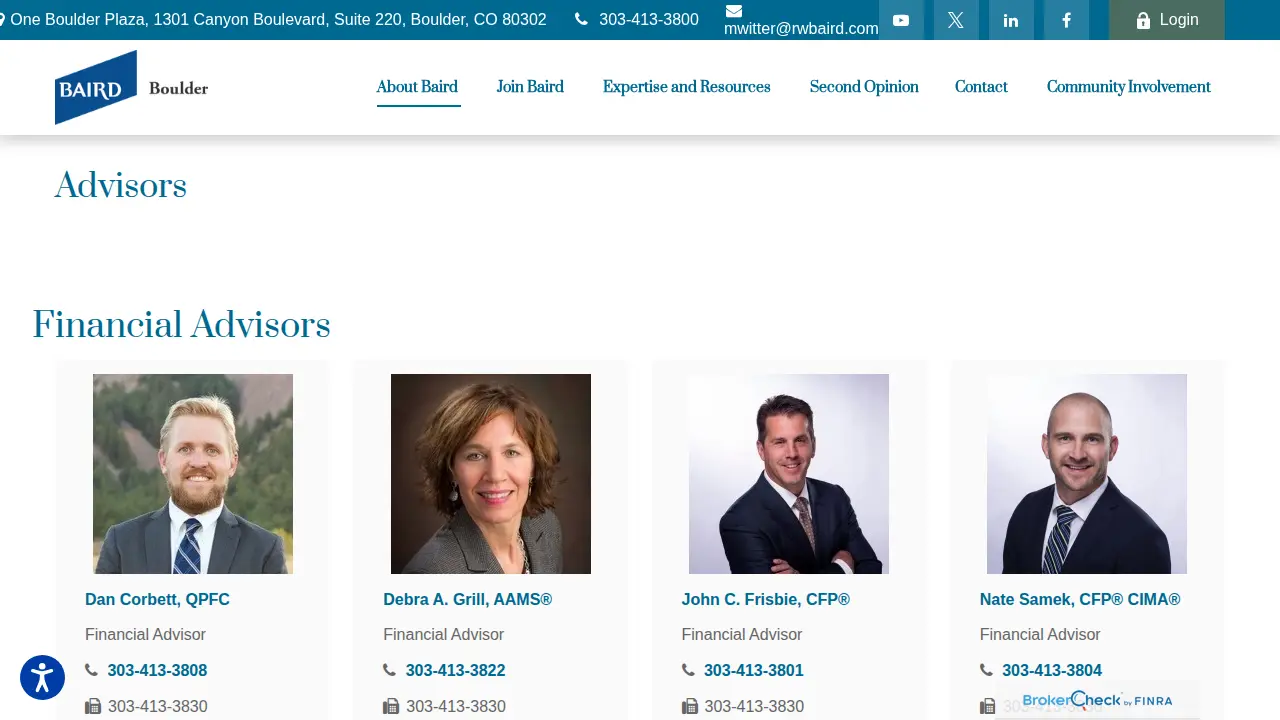 Baird Private Wealth Management page