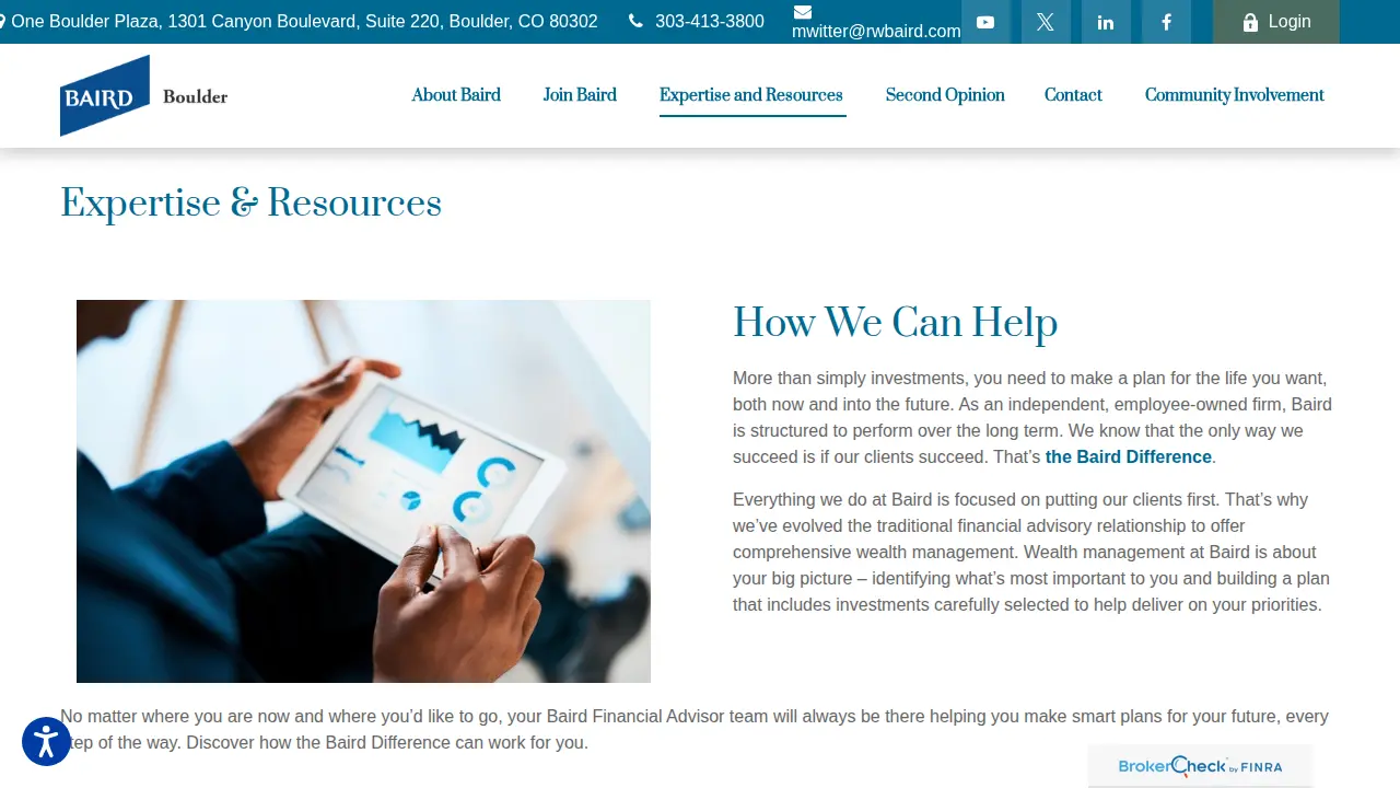 Baird Private Wealth Management page