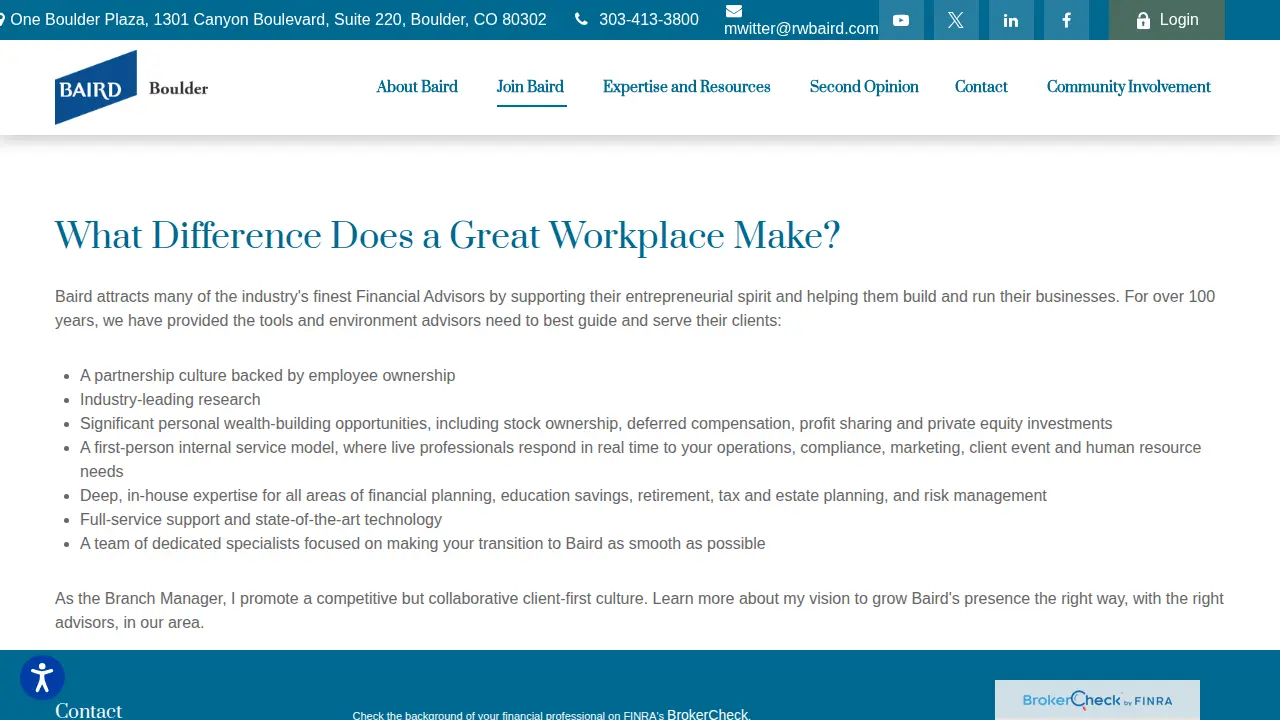 Baird Private Wealth Management page
