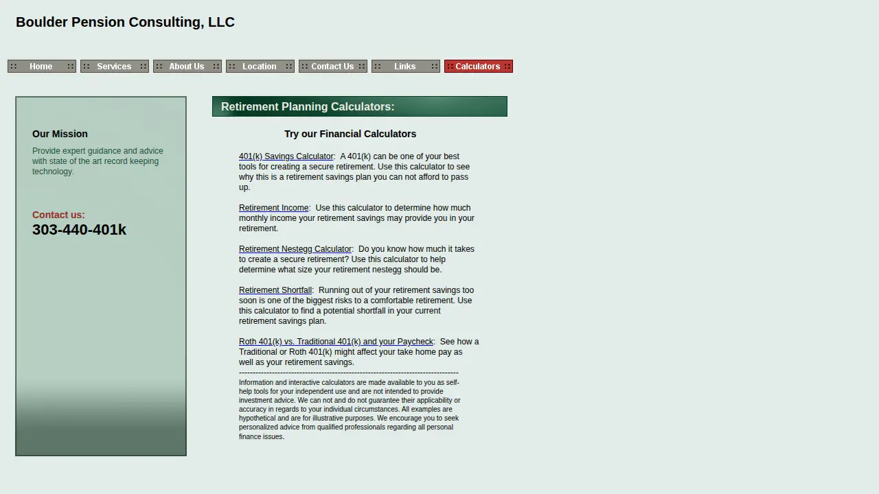 Boulder Pension Consulting, LLC page