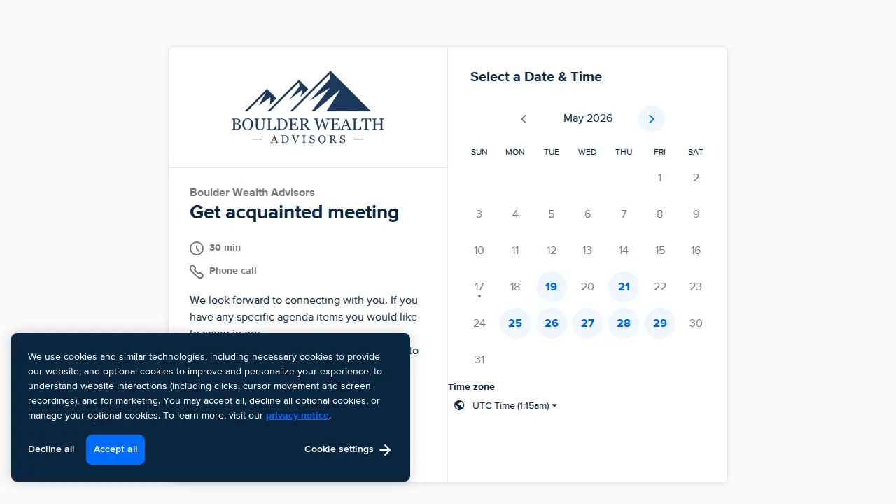 Boulder Wealth Advisors page