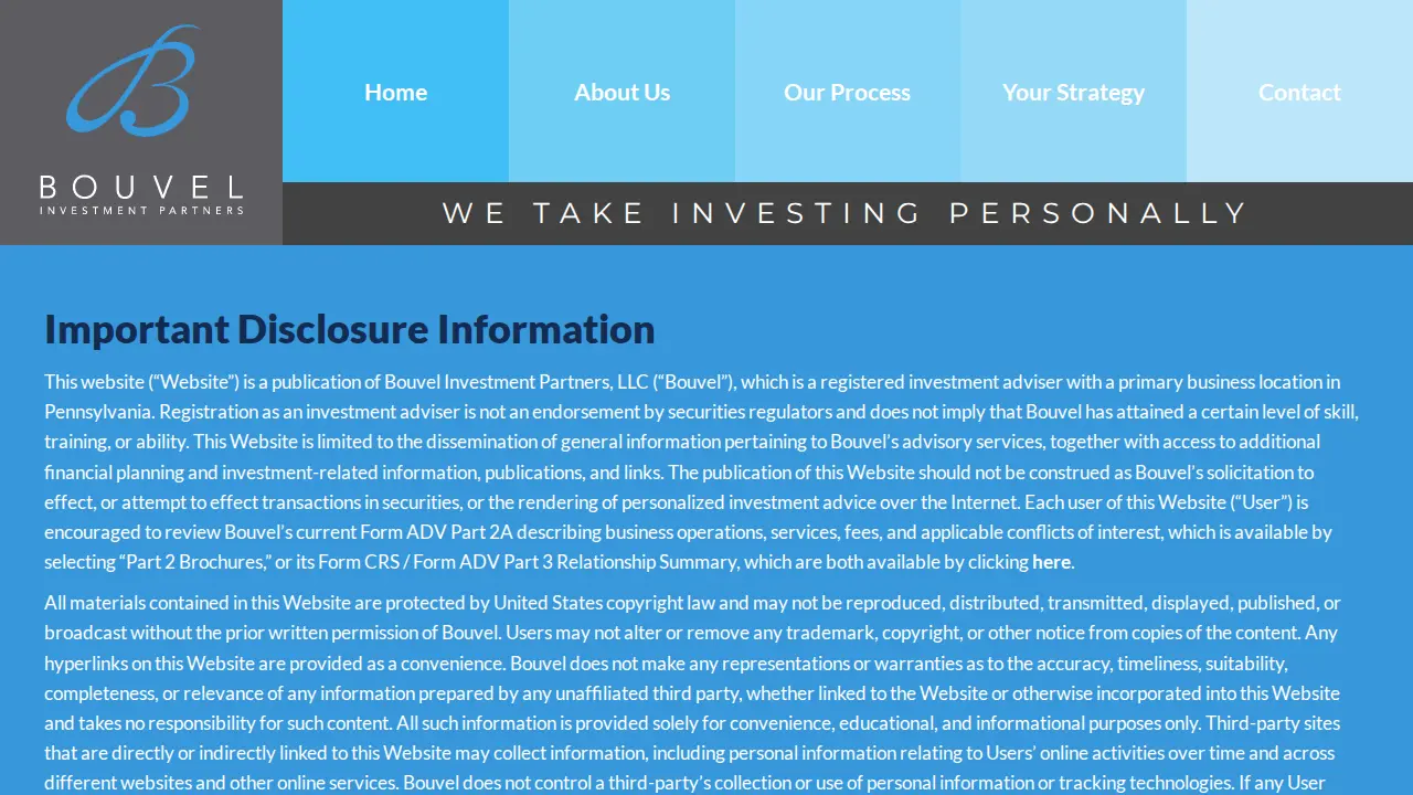 Bouvel Investment Partners, LLC. page