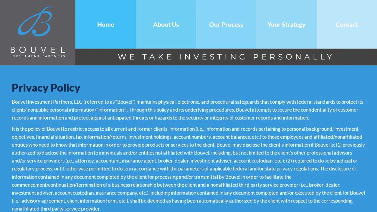 Bouvel Investment Partners, LLC. page