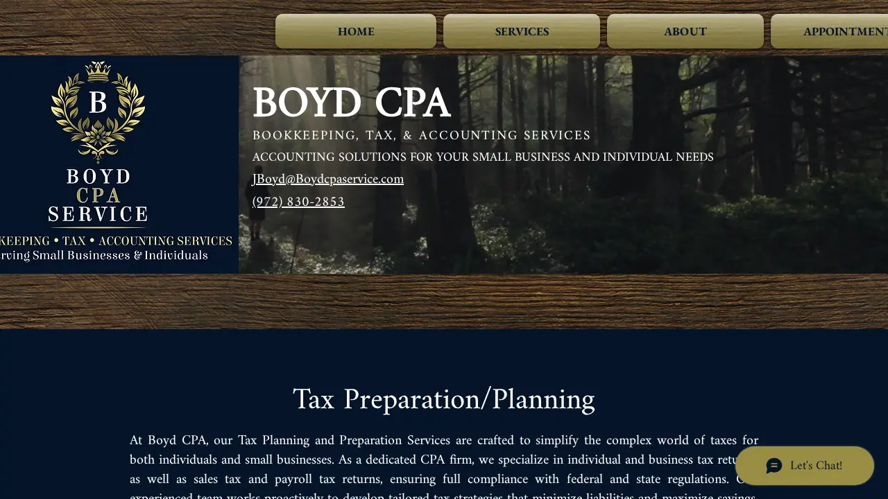 Boyd CPA Service page