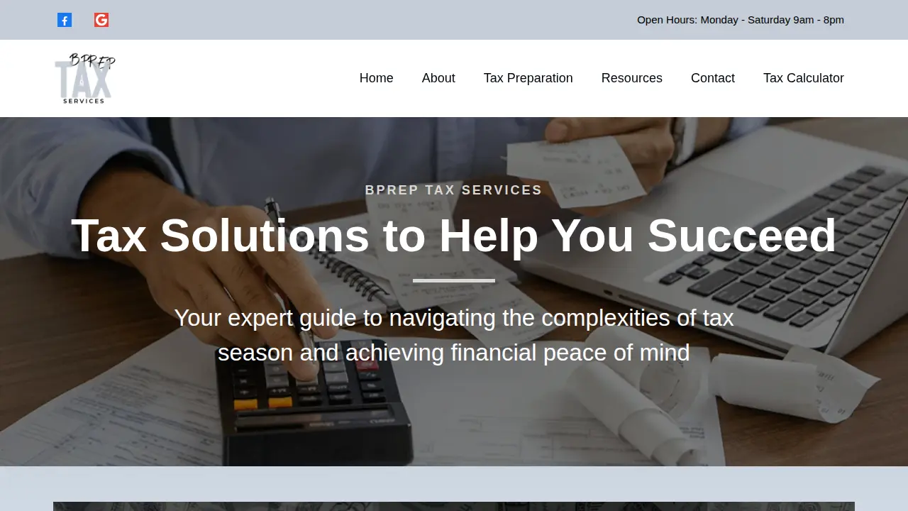 BPrep Tax Services page