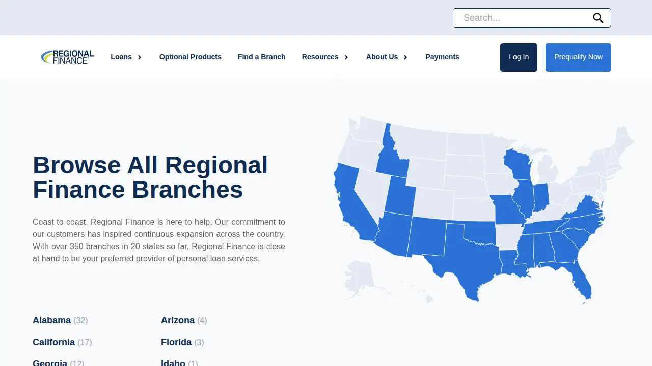 Regional Finance page