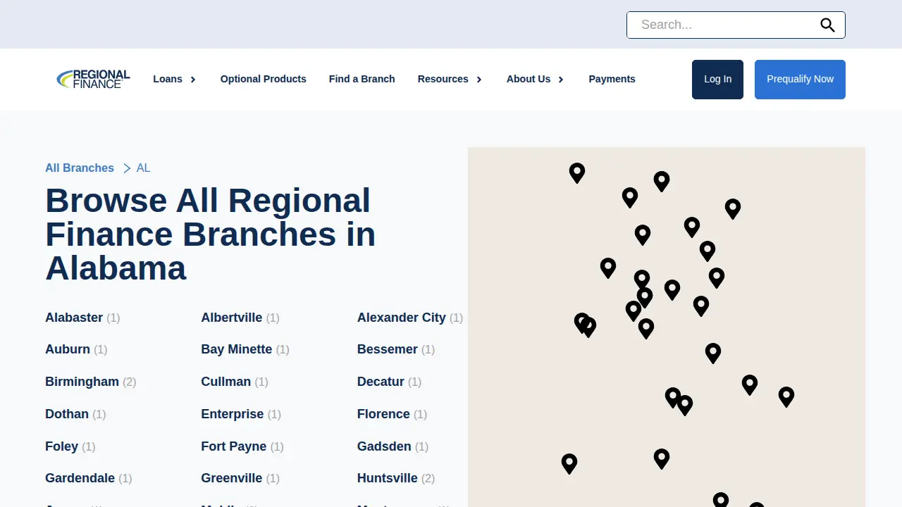 Regional Finance page