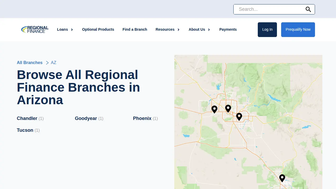Regional Finance page