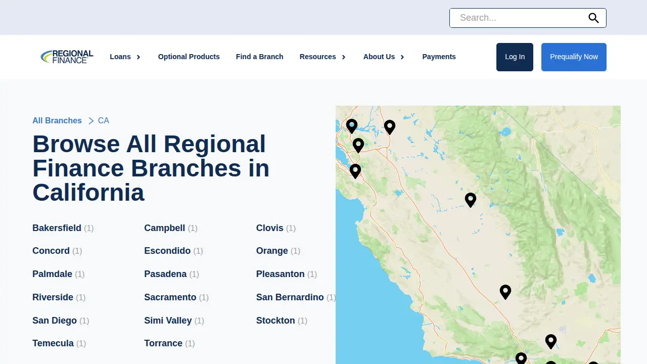 Regional Finance page