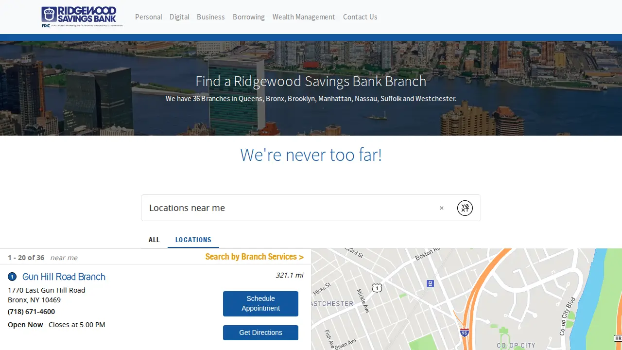 Ridgewood Savings Bank page