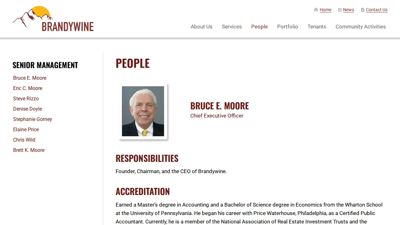 Brandywine Financial Services page