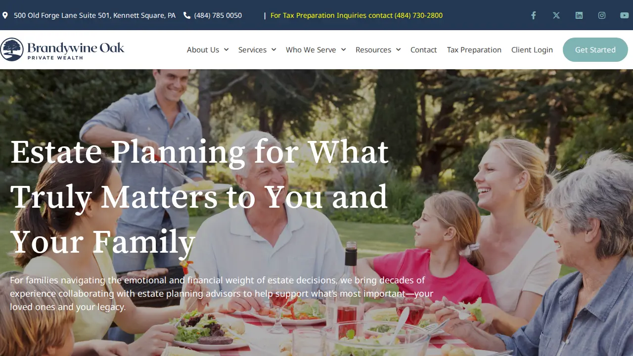 Brandywine Oak Private Wealth page