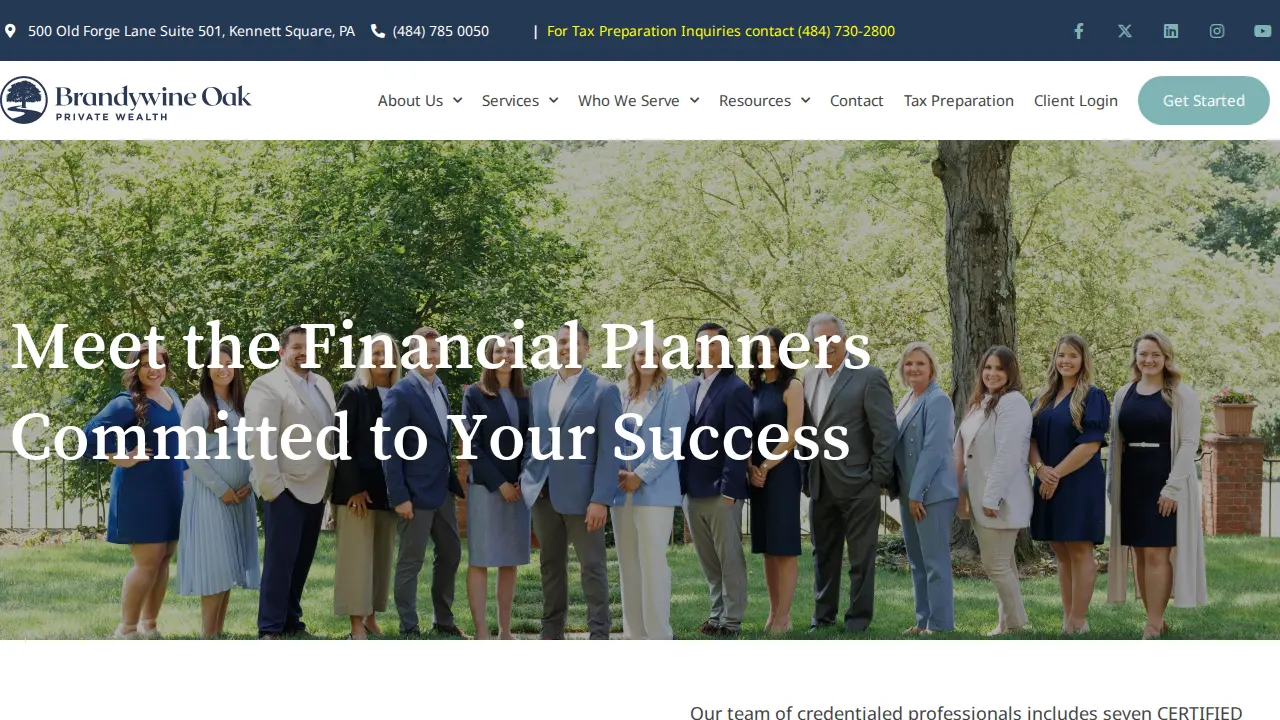 Brandywine Oak Private Wealth page