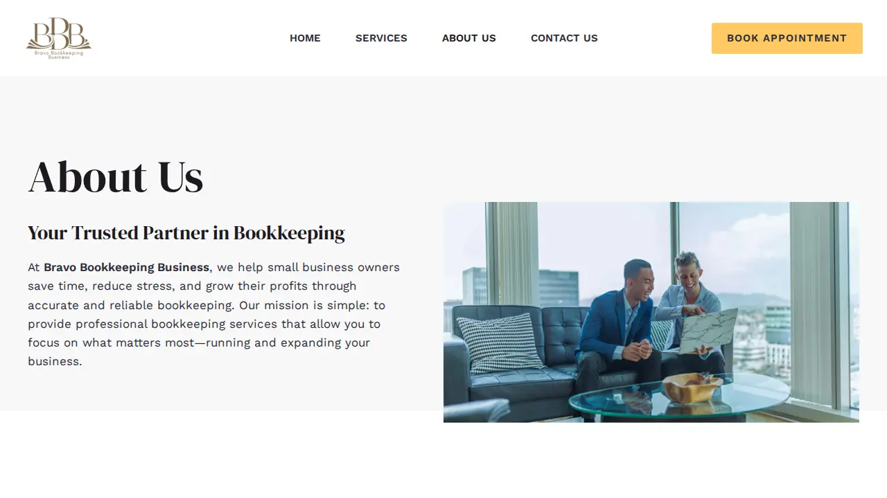 Bravo Bookkeeping Business page