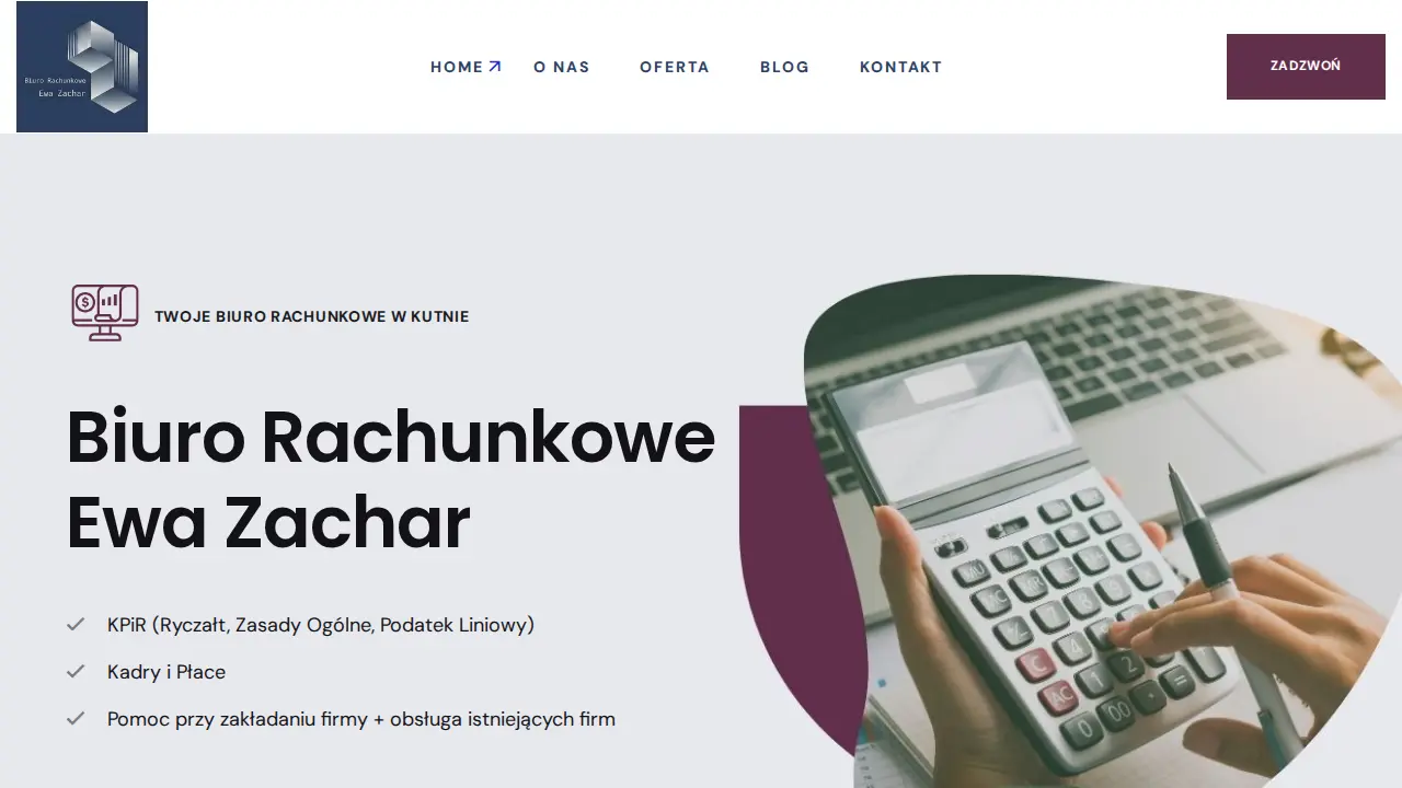 Biuro Rachunkowe Ewa Zachar - Księgowość Kutno website