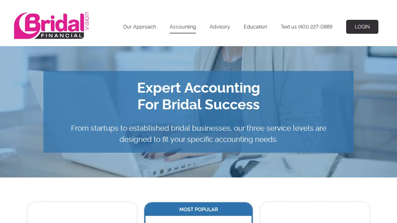 BridalVision Financial page