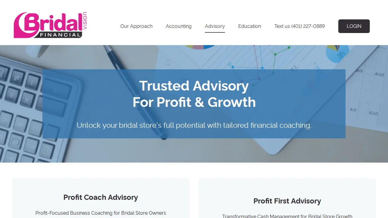 BridalVision Financial page