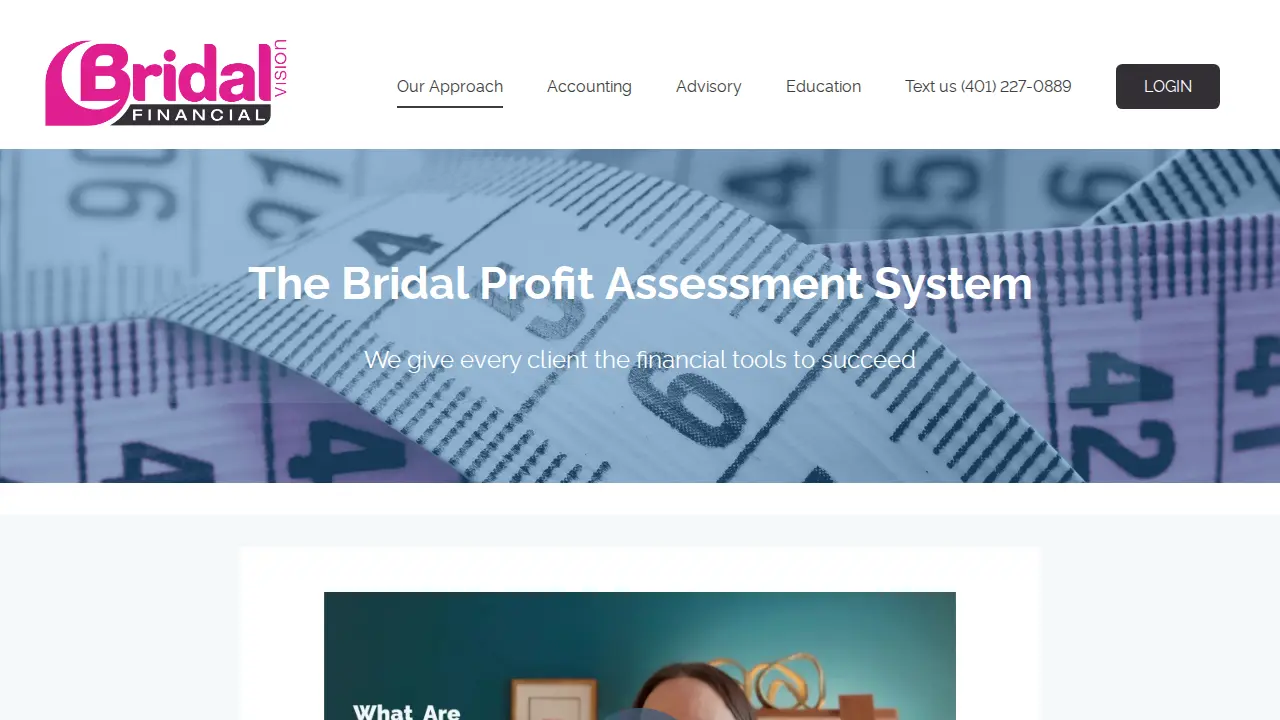 BridalVision Financial page