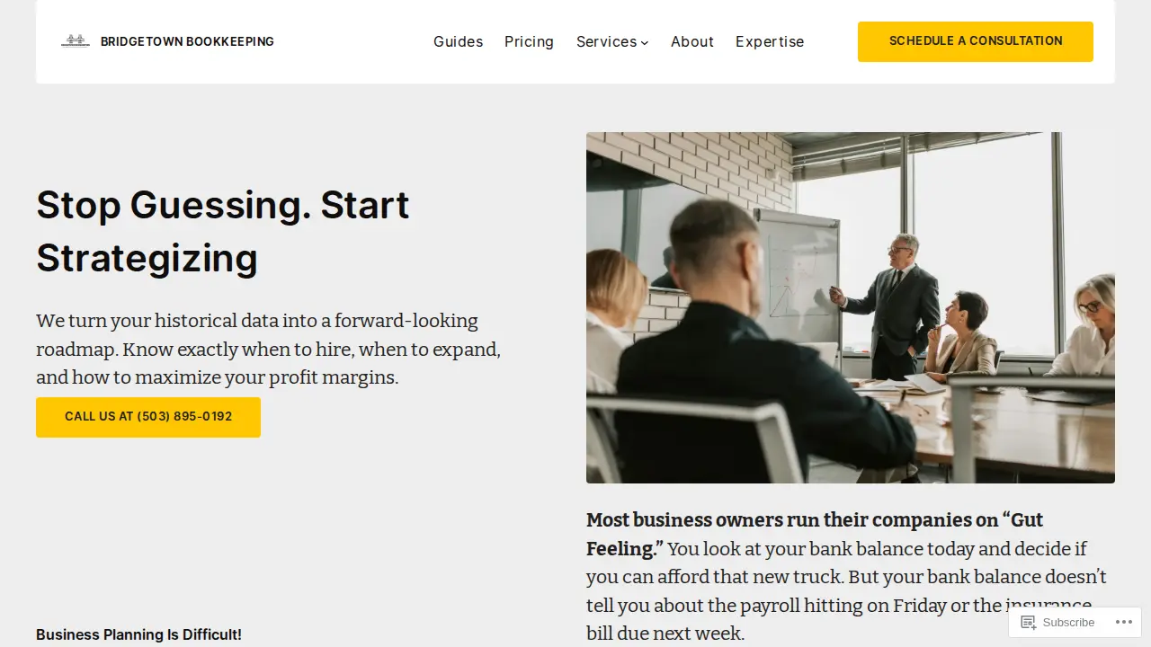 Bridgetown Bookkeeping page