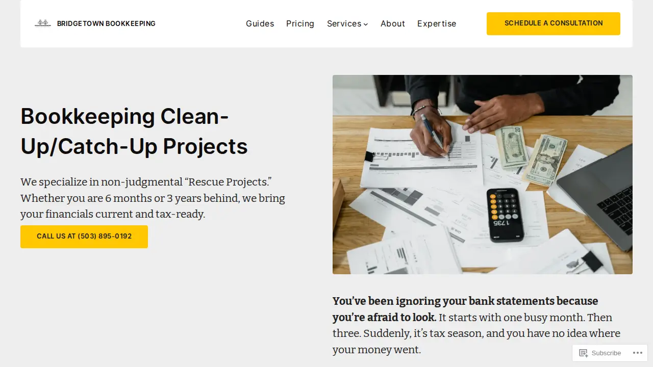 Bridgetown Bookkeeping page