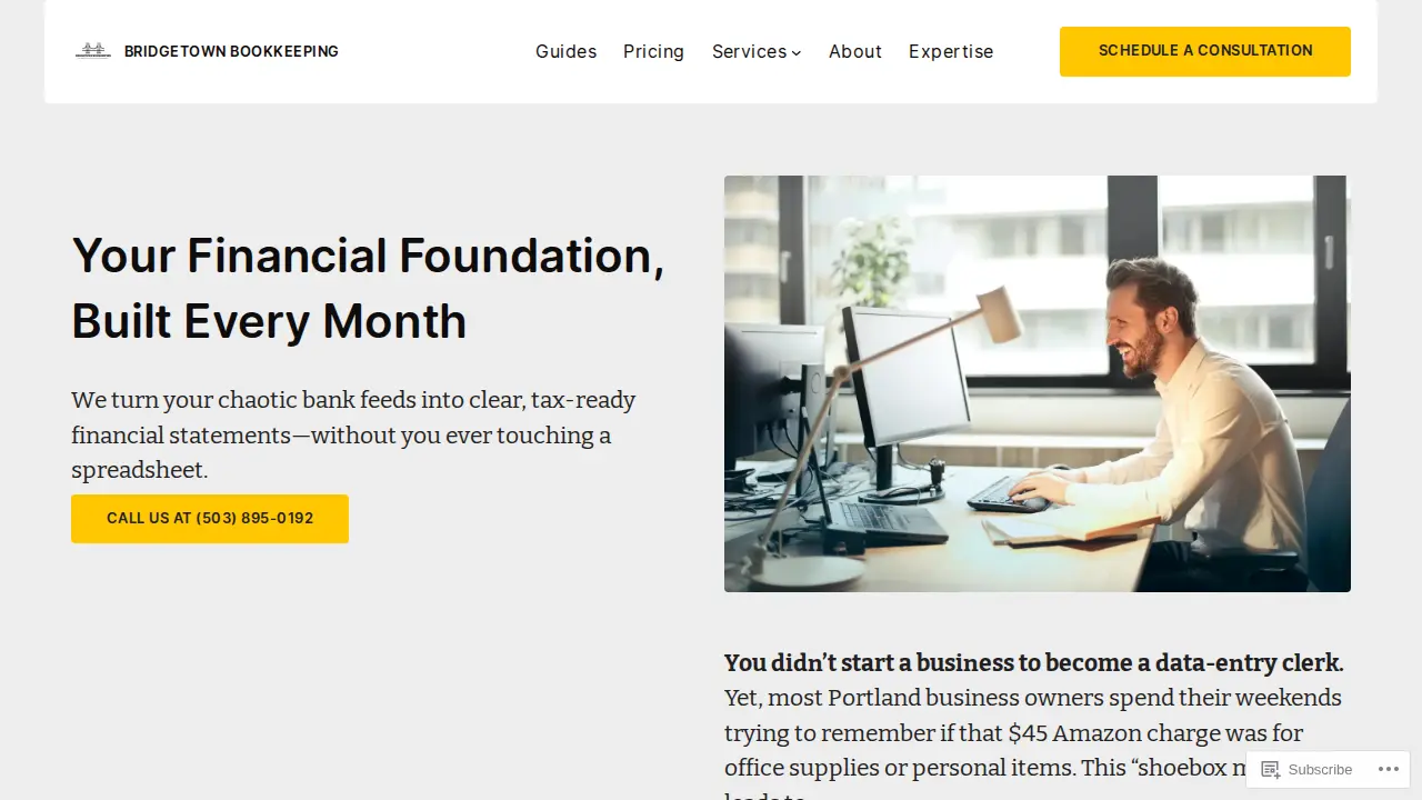 Bridgetown Bookkeeping page