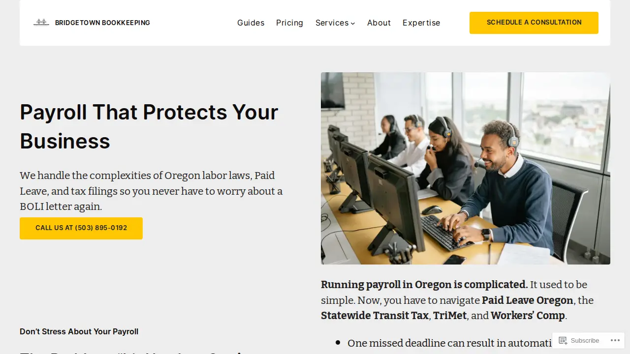 Bridgetown Bookkeeping page