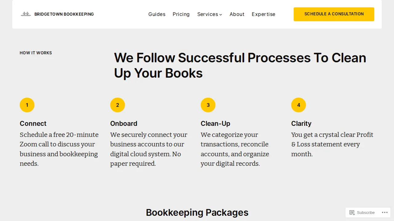 Bridgetown Bookkeeping page