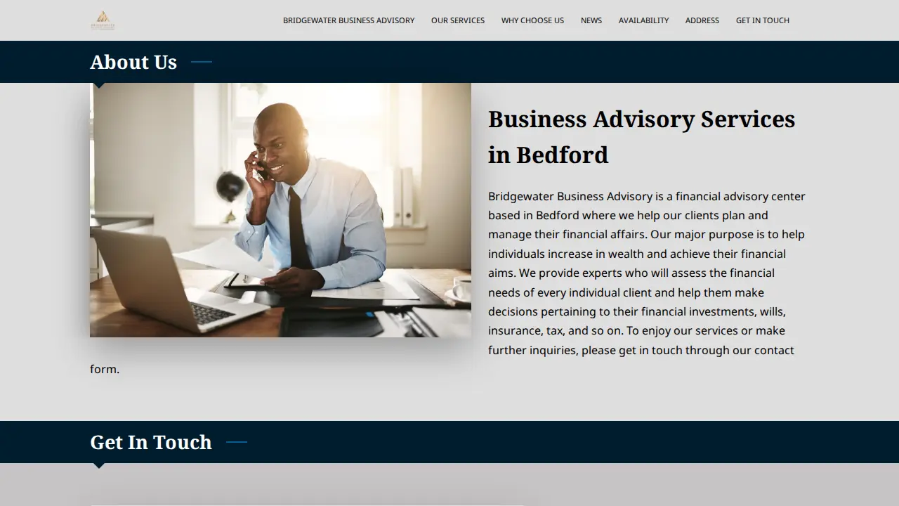 Bridgewater Business Advisory page
