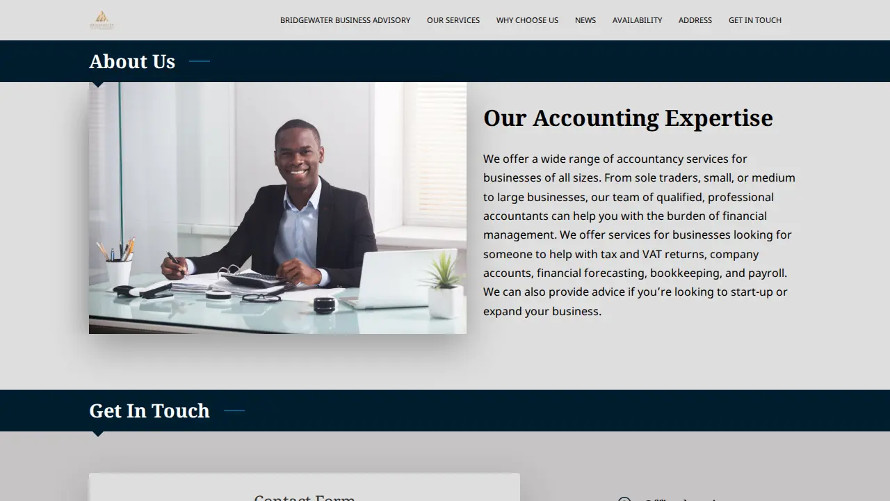 Bridgewater Business Advisory page