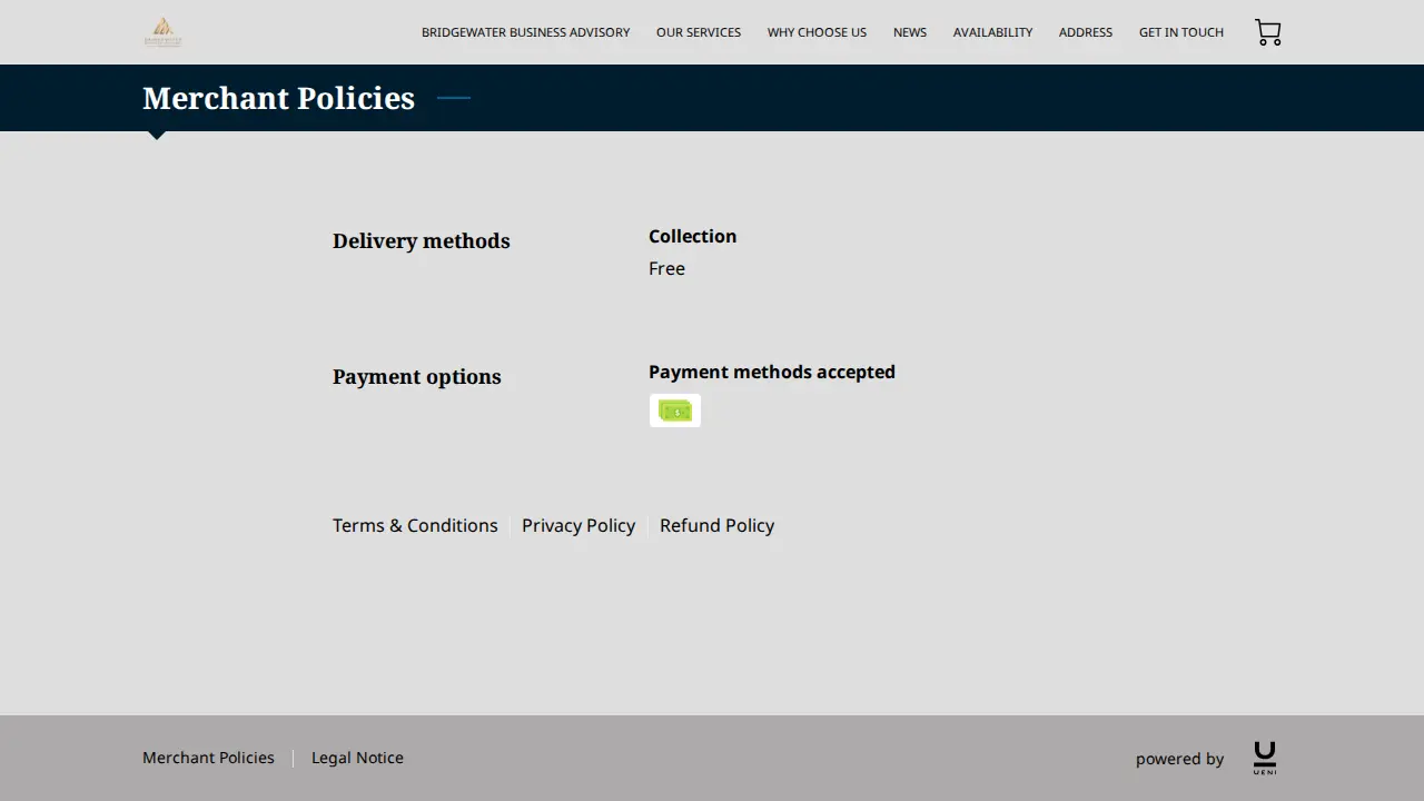 Bridgewater Business Advisory page