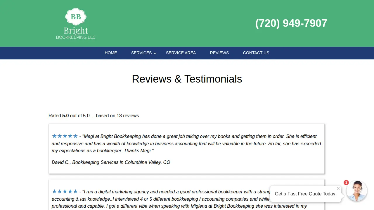 Bright Bookkeeping LLC page