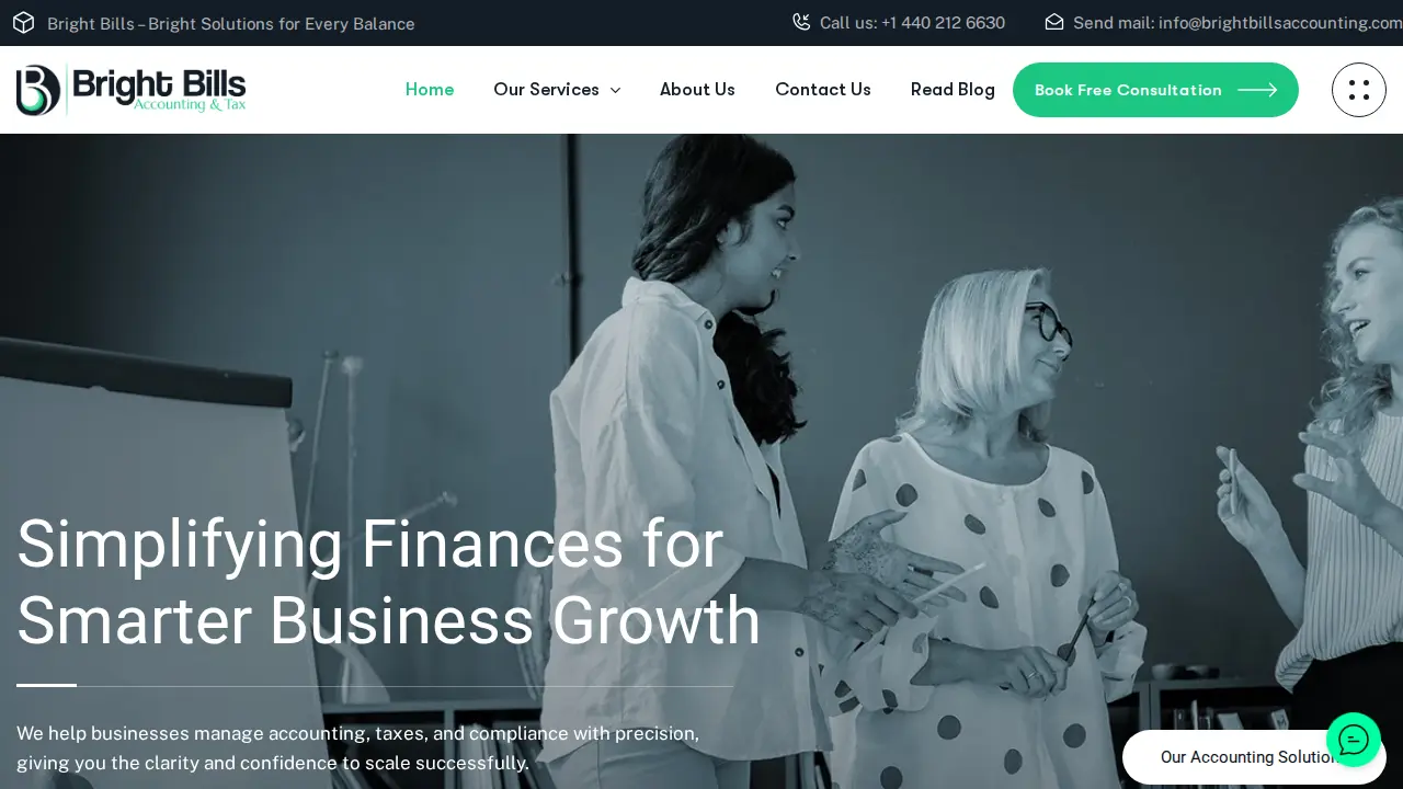 Bright Bills Accounting and Tax website