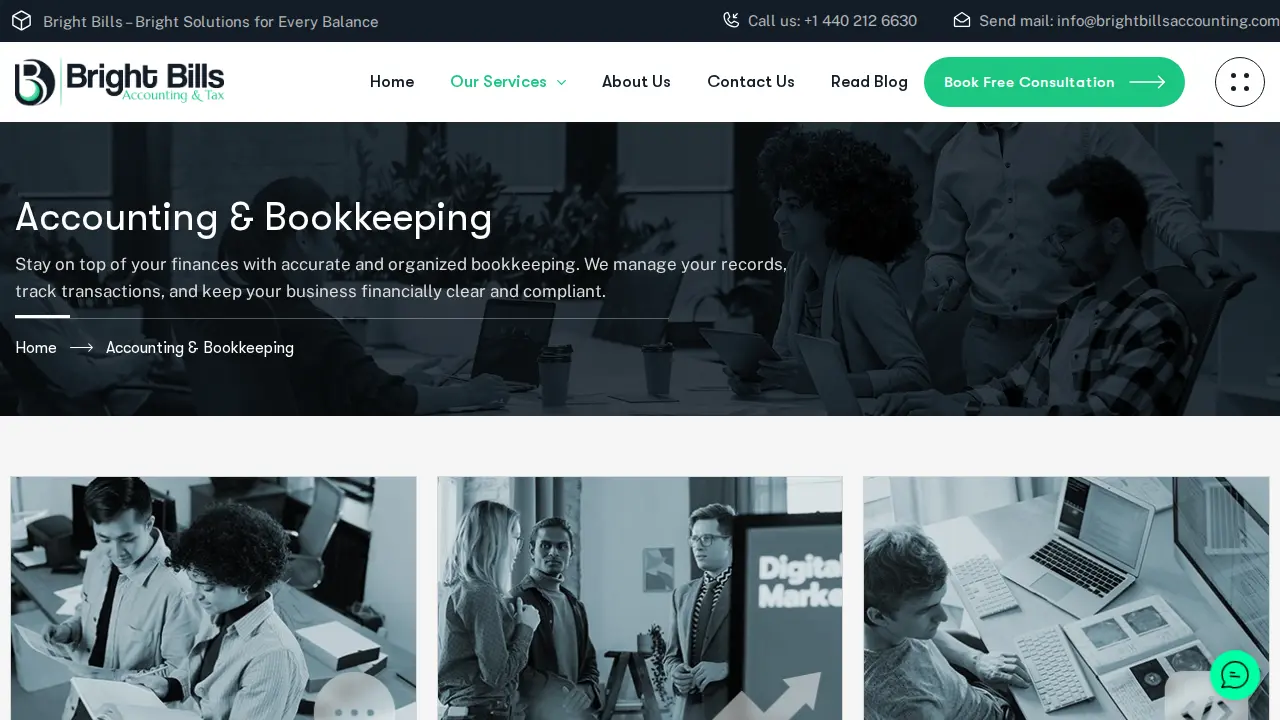 Bright Bills Accounting and Tax page