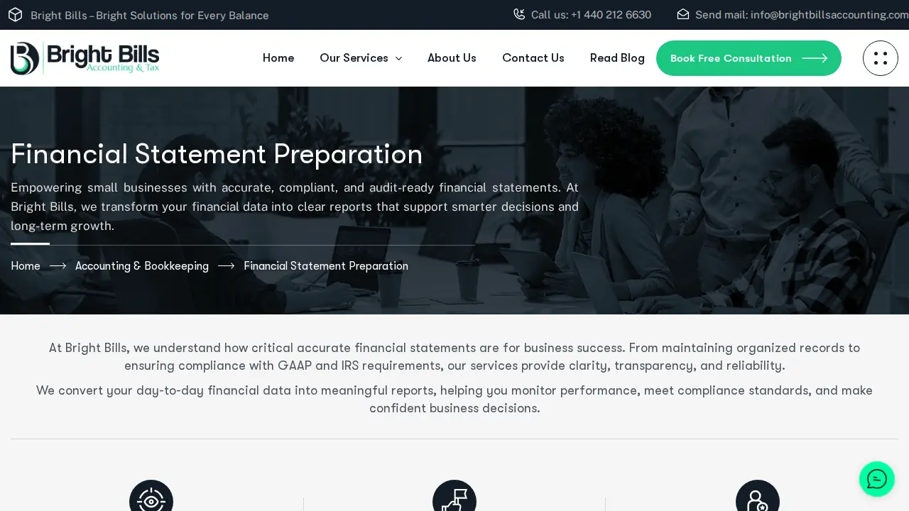 Bright Bills Accounting and Tax page