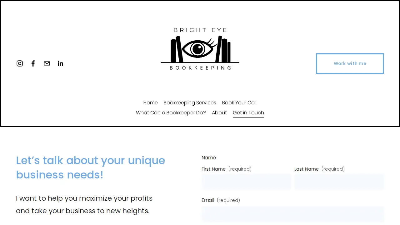 Bright Eye Bookkeeping LLC page