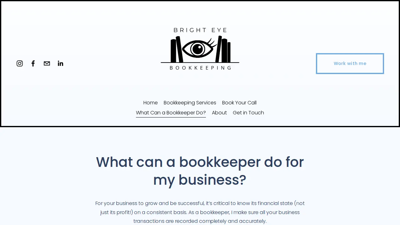 Bright Eye Bookkeeping LLC page