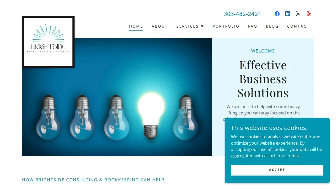 Brightside Consulting & Bookkeeping website