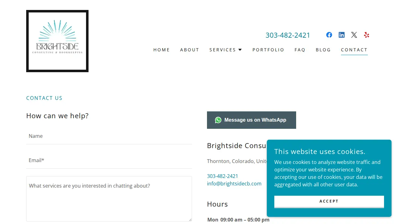 Brightside Consulting & Bookkeeping page
