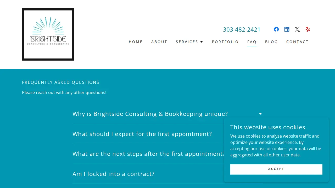 Brightside Consulting & Bookkeeping page