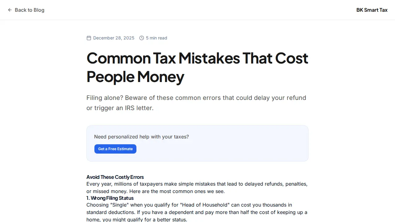 Brooklyn Smart Tax LLC page