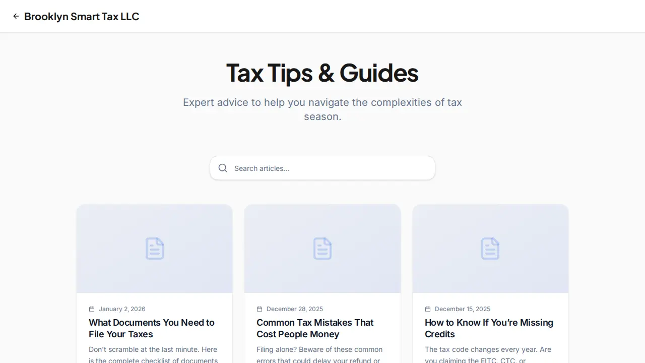 Brooklyn Smart Tax LLC page