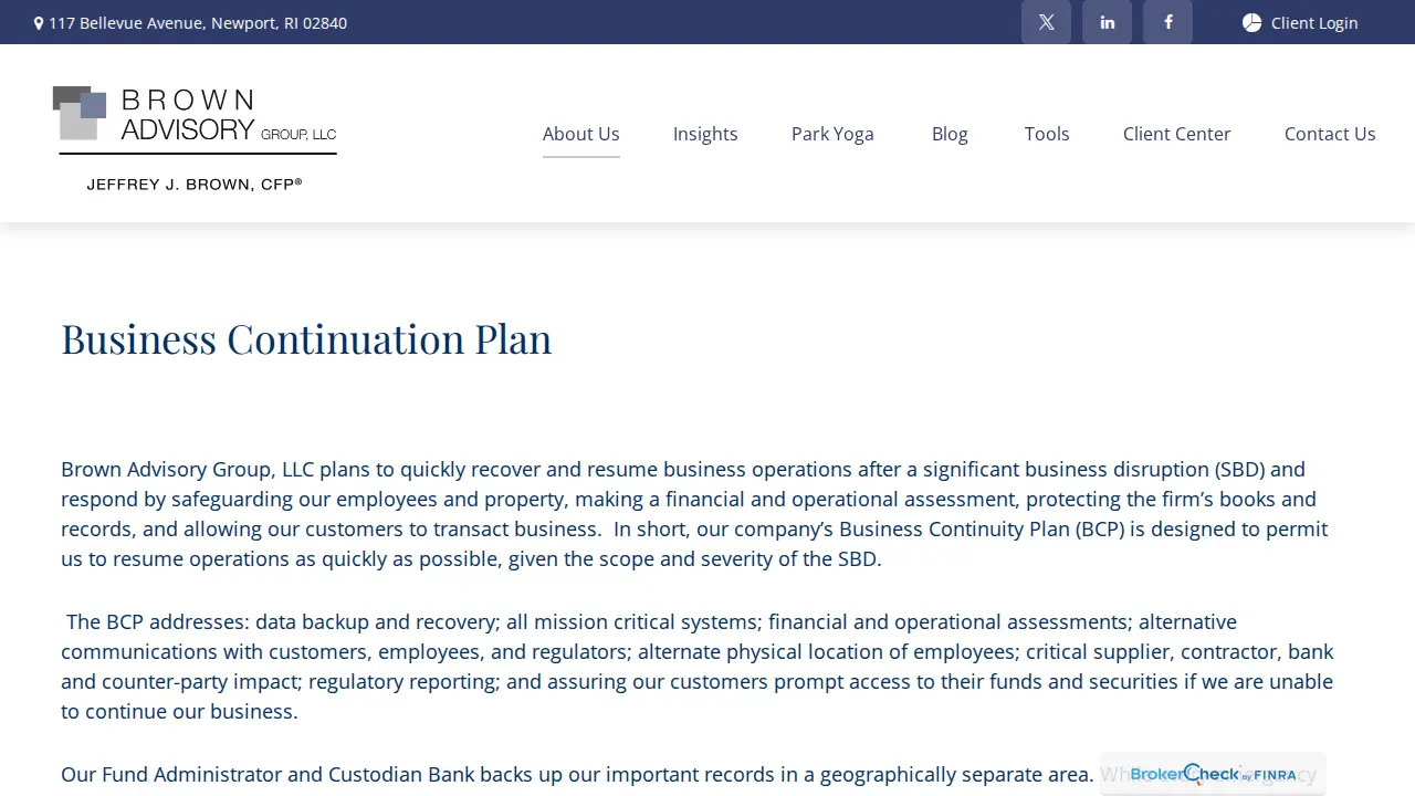 Brown Advisory Group page