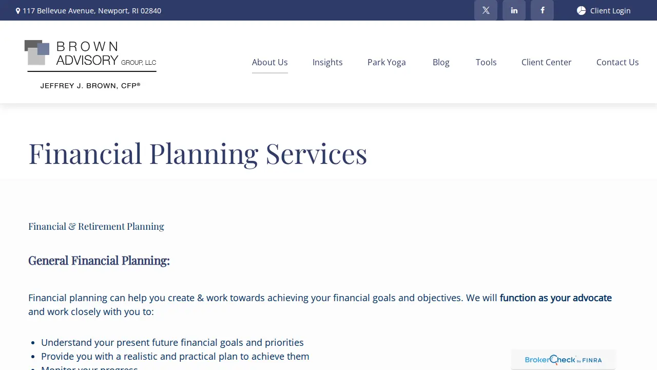 Brown Advisory Group page