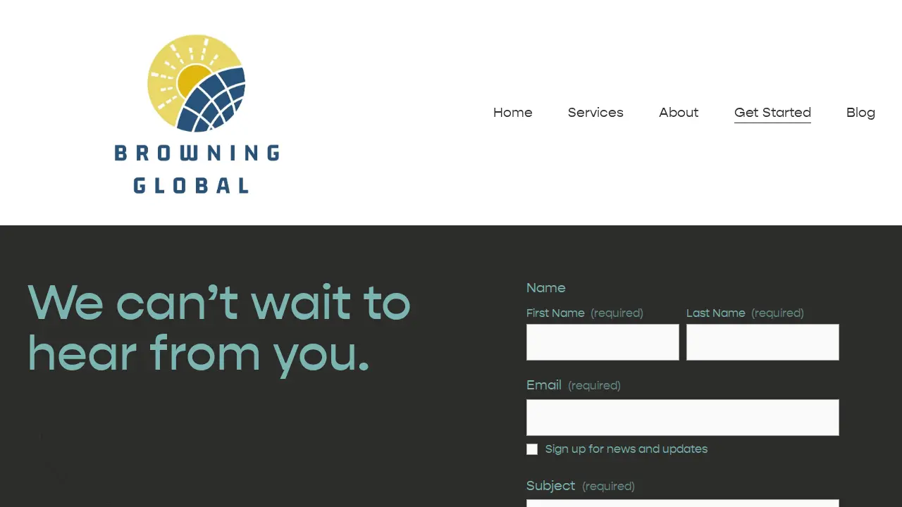 Browning Global page