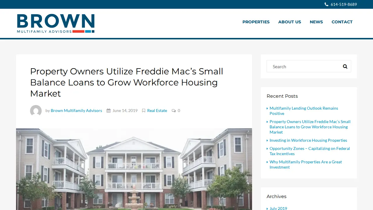 Brown Multifamily Advisors page