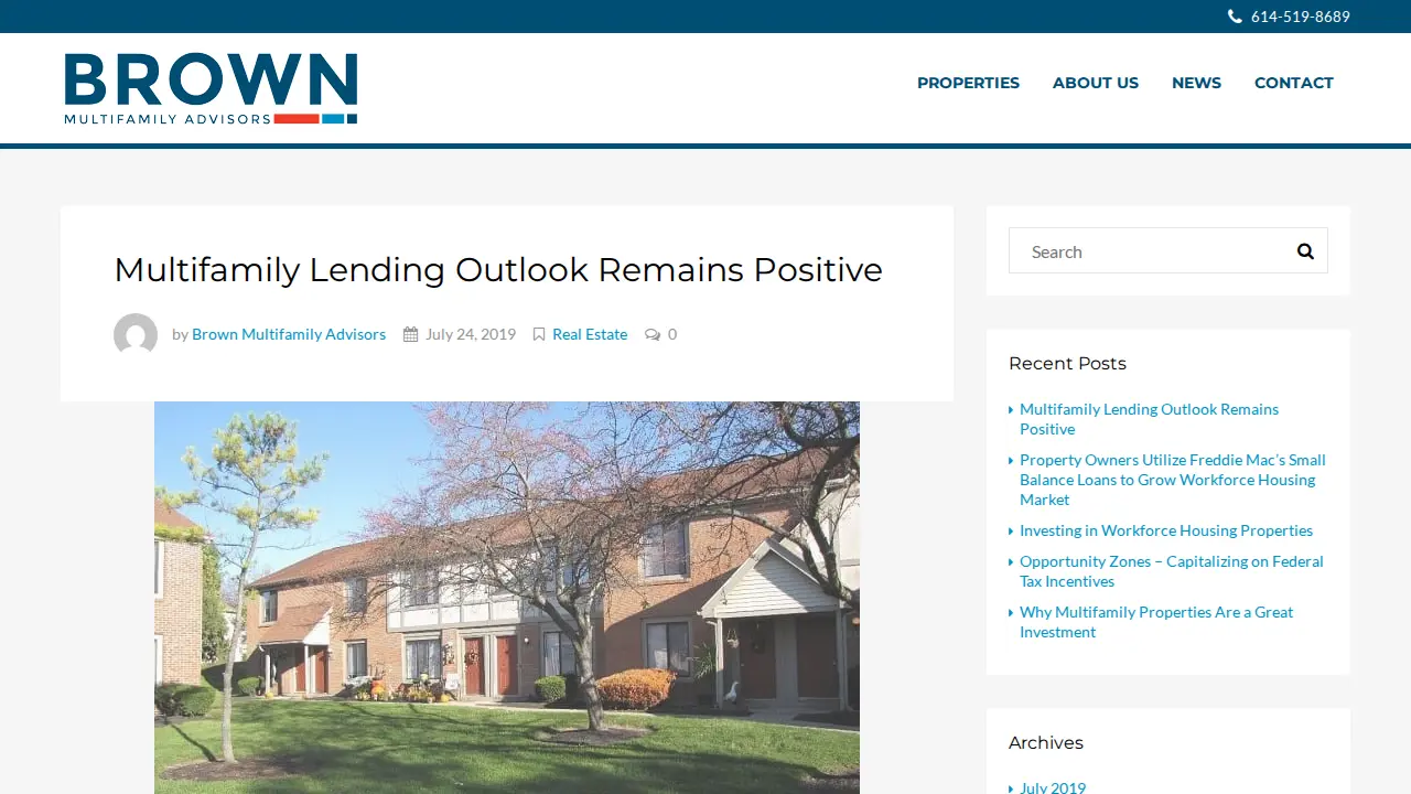 Brown Multifamily Advisors page