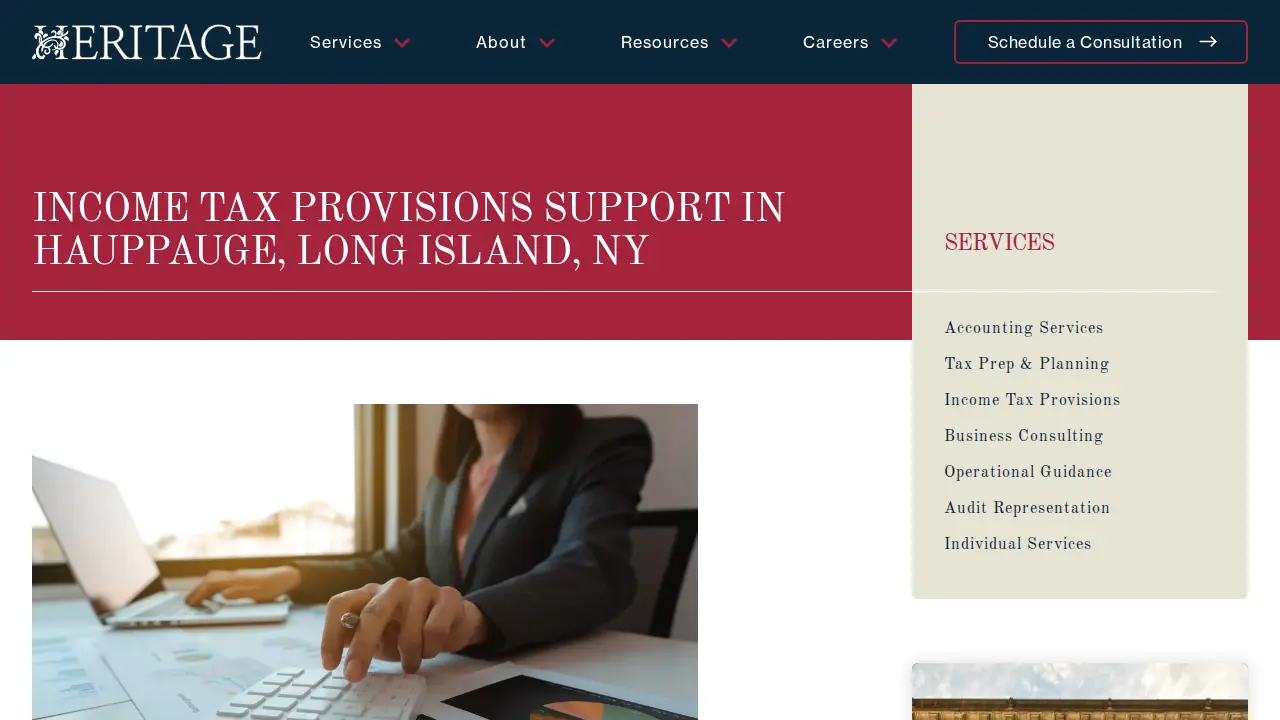 Heritage Accountants & Advisors page