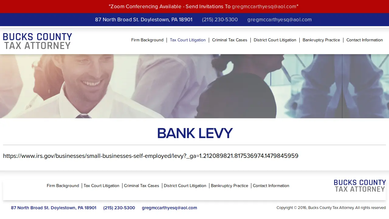 Bucks County Tax Attorney page