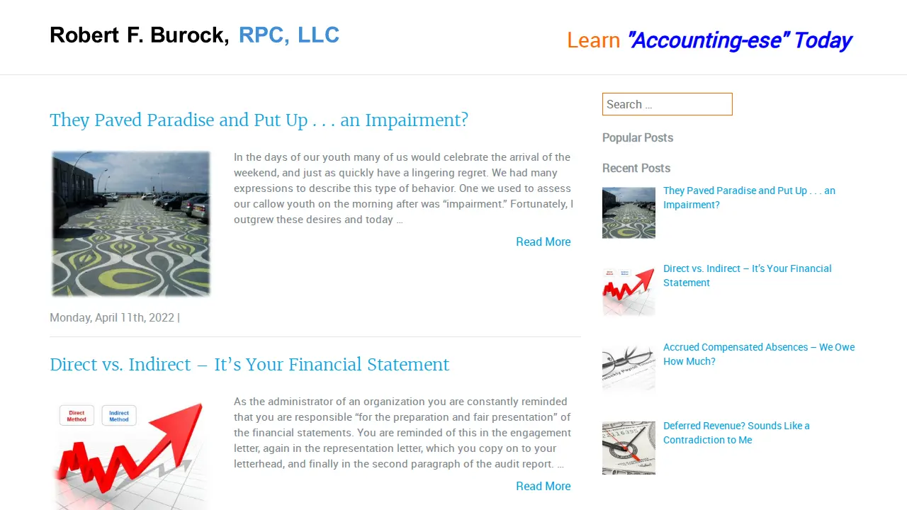 Robert F. Burock, RPC, LLC page