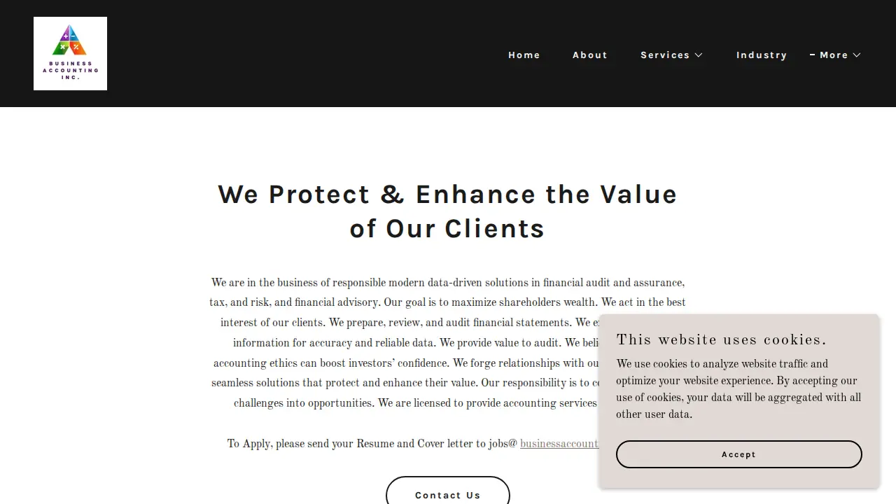 Business Accounting Inc. page
